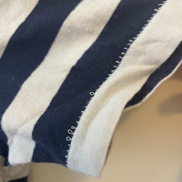 Single Stitch navy and white stripe vintage tshirt - Picture 3 of 5